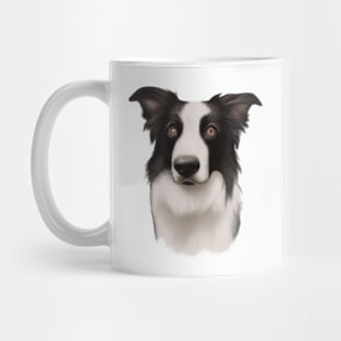 Cute Border Collie Drawing Mug